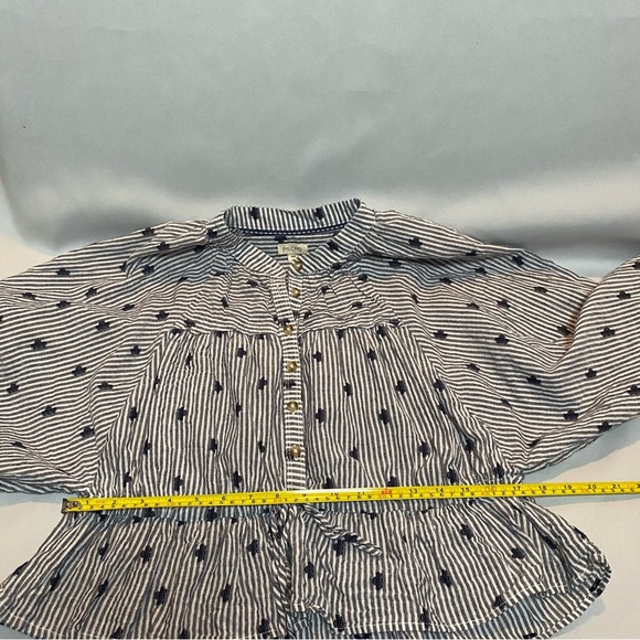 Anthropologie Pilcro Ruffle Balloon Long Sleeve Top Shirt Drawstring Boho XXS - Picture 9 of 12